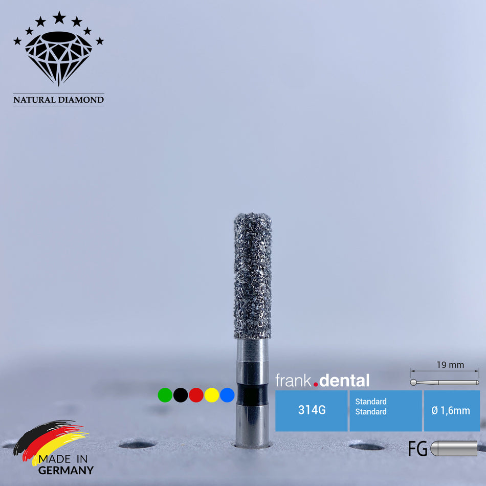 Dental Natural Diamond Bur - 836KR Black Belt Dental Burs - Für Turbine - 5 Stk