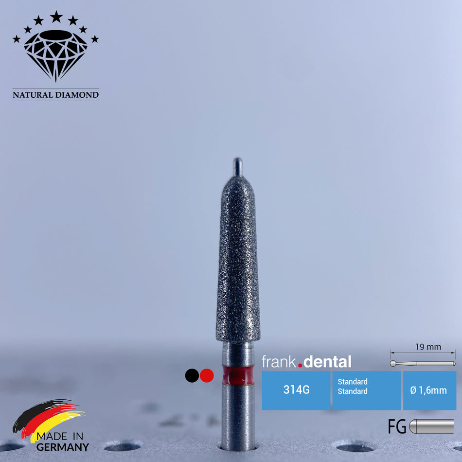 Dental Natural Diamond Bur - 856KFS Black Belt Dental Burs - Für Turbine - 1 Stk