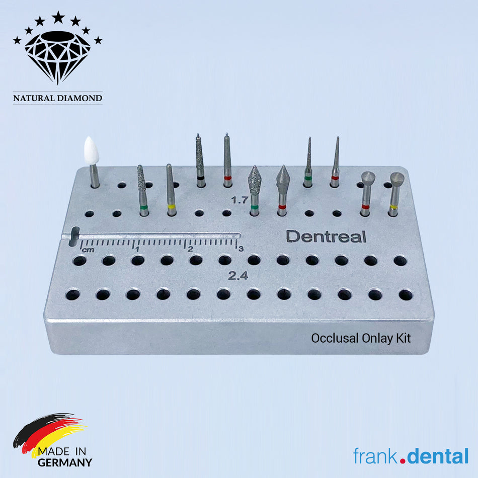 Ensemble d'onlay occlusal - Fraise dentaire en diamant naturel