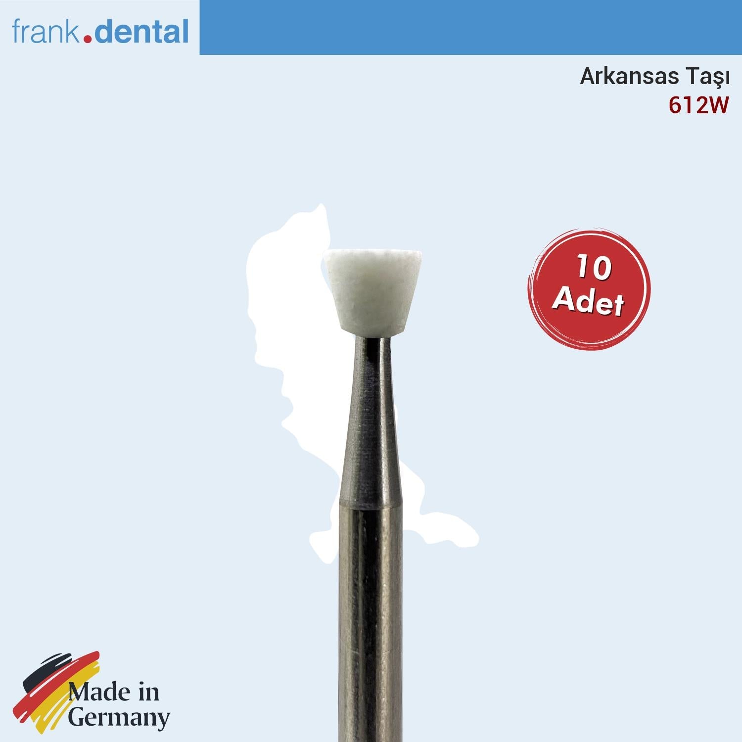 Frank Dental - Arkansas Stone 612W - 10 Pcs - Composite and Ceramic Abrasive