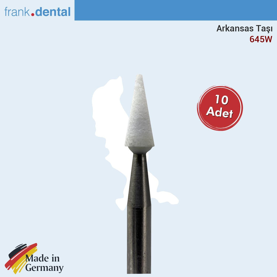 Frank Dental - Arkansas Stone 645W - 10 Pcs - Composite and Ceramic Abrasive