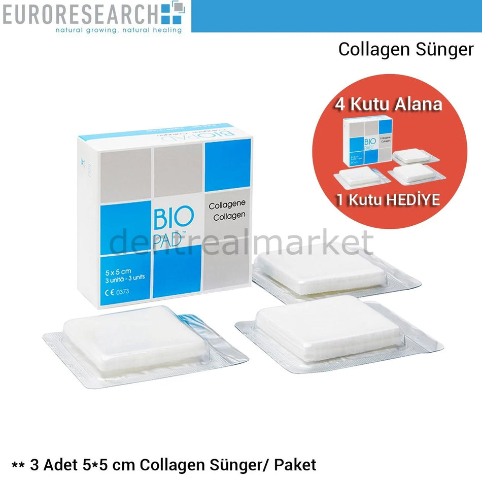 Biopad Kollagenschwammkegel - 5*5 cm - 3 Stk