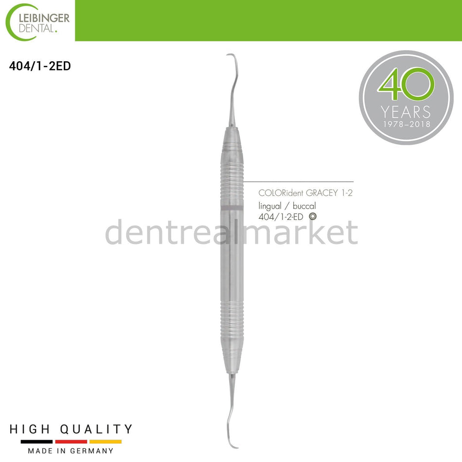 Leibinger - COLORident Gracey Curette 1 - 2 Lingual, Buccal - Periodontal Curette