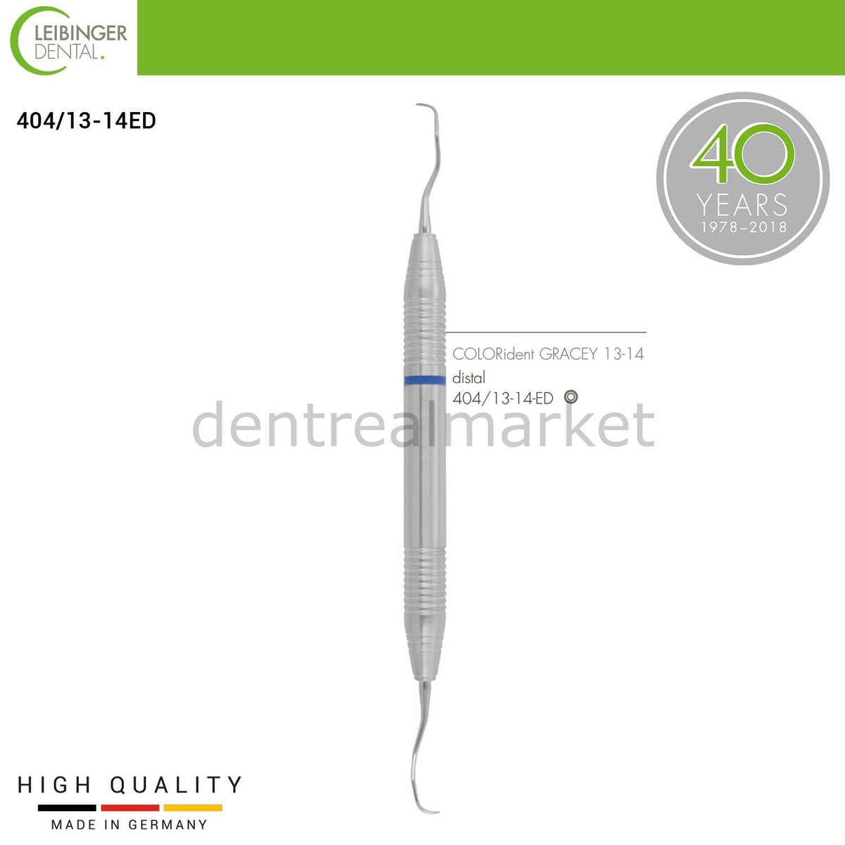 Leibinger - COLORident Gracey Curette 13 - 14 Distal - Periodontal Curette