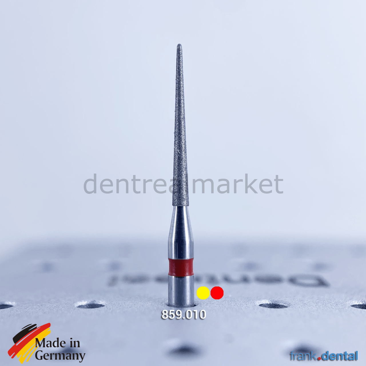 Frank Dental - Dental Natural Diamond Bur - 859LF Red and Yellow Blet Dental Natural Diamond Burs - Interface - For Air Turbine - 5 Pcs