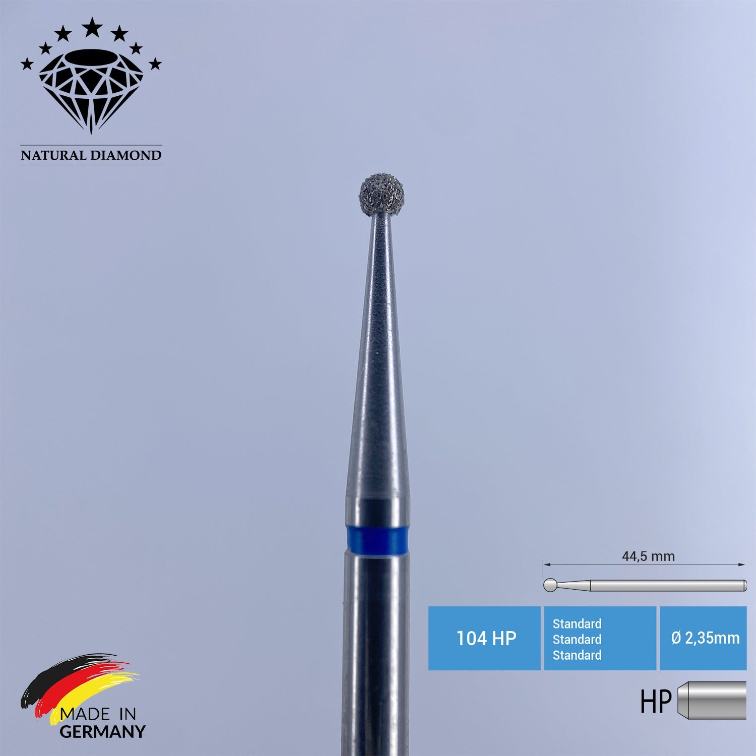 Frank Dental - Dental Natural Diamond Surgery Bur - 801 - For Handpiece - 5 Pcs