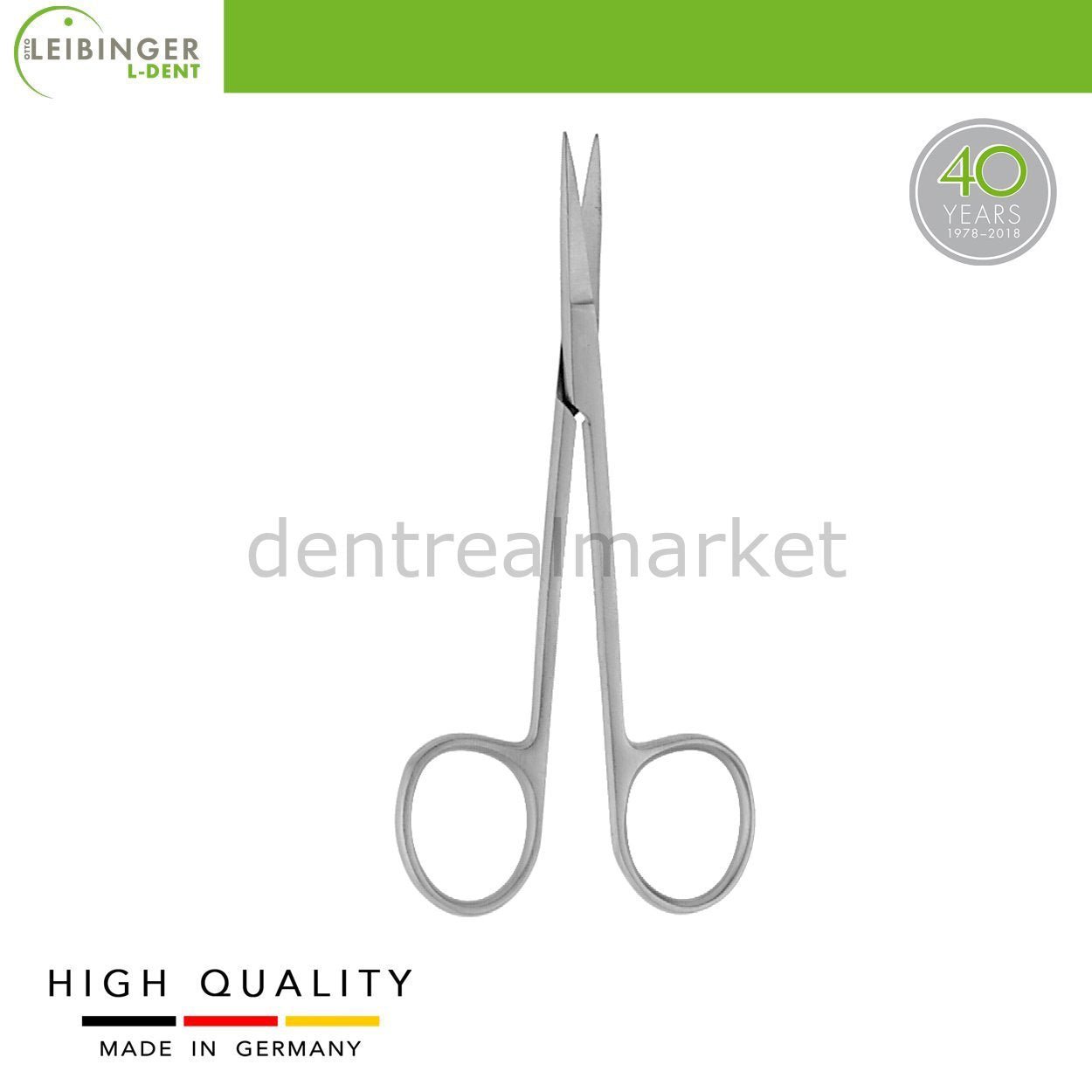 Leibinger - Iris Surgical Scissors - Stainless Steel - Straight - 11.5 cm