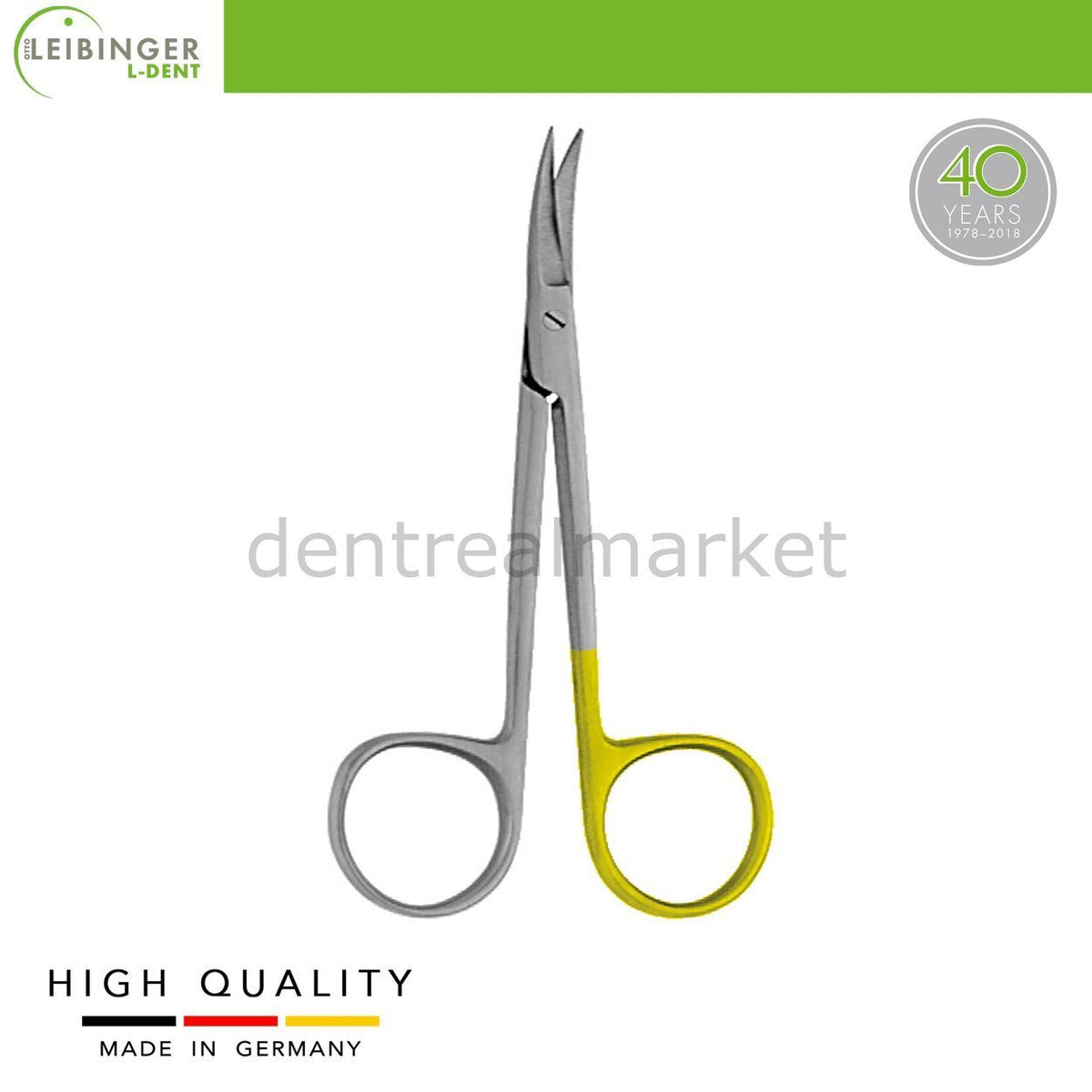 Leibinger - Iris Surgical Super Cut Scissors - Tungsten Carpide - Curved - 11,5 cm