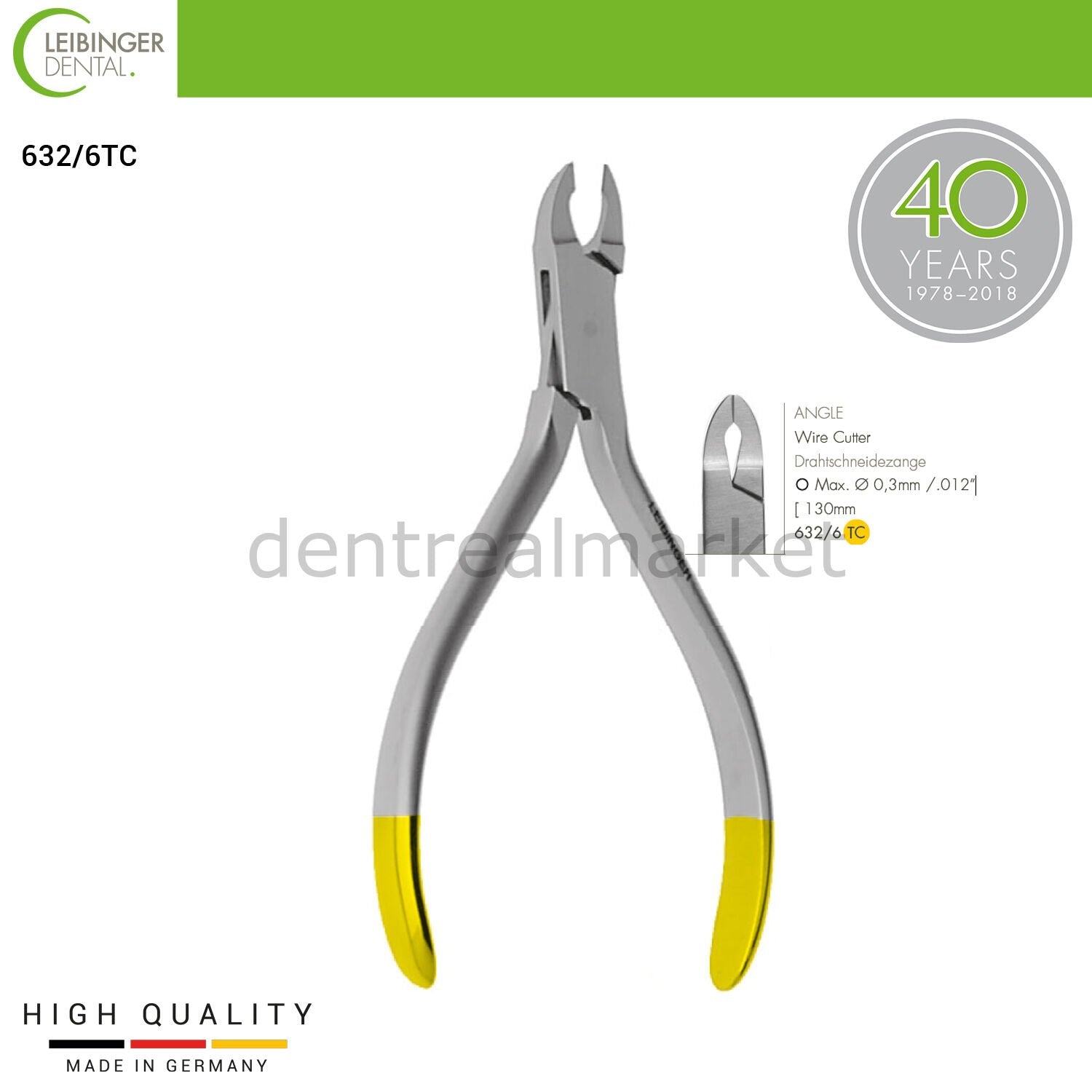 Leibinger - Orthodontic Angle Wire Cutter Tc - Angle Wire Cutter - 130 mm