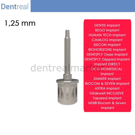 Dentreal - Screwdriver for Dentis Implant - 1,25 mm Hex Driver