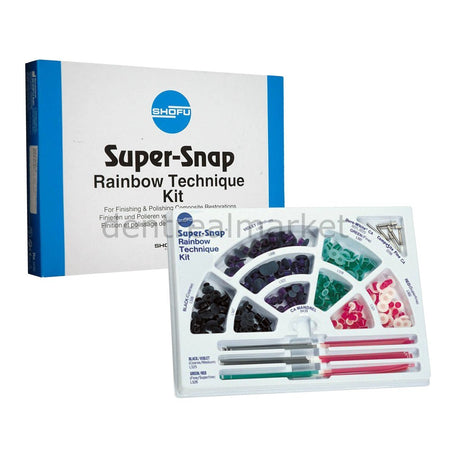 Shofu - Super Snap Rainbow Composite Polishing and Finishing Disc Set - 180 pcs