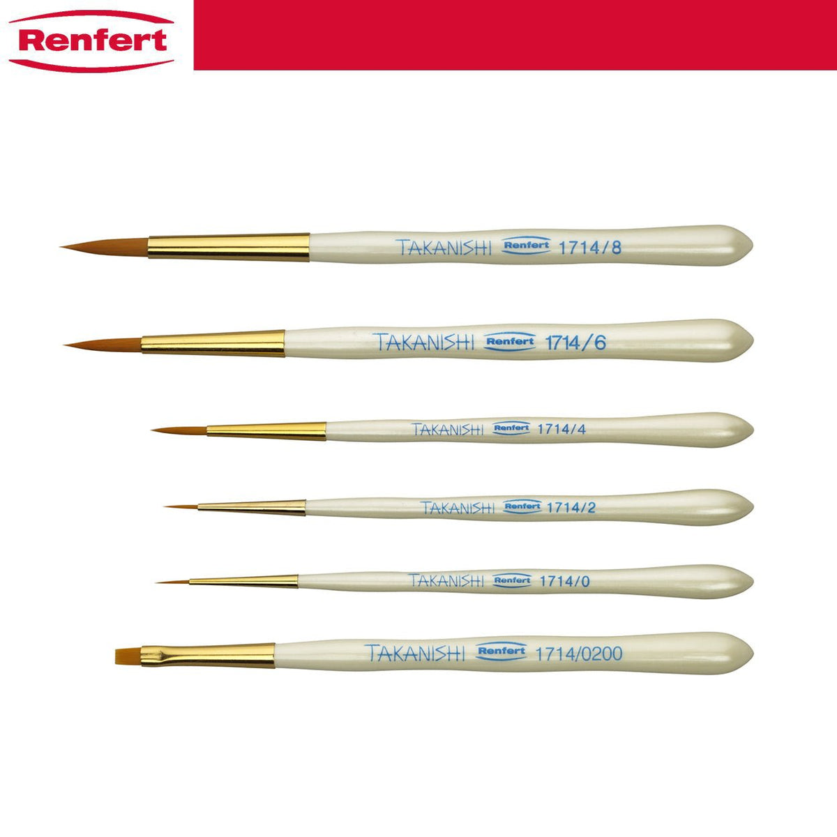 Renfert - Takanishi Synthetic Bristle Brush Refill 2 Pieces - Size:1/0