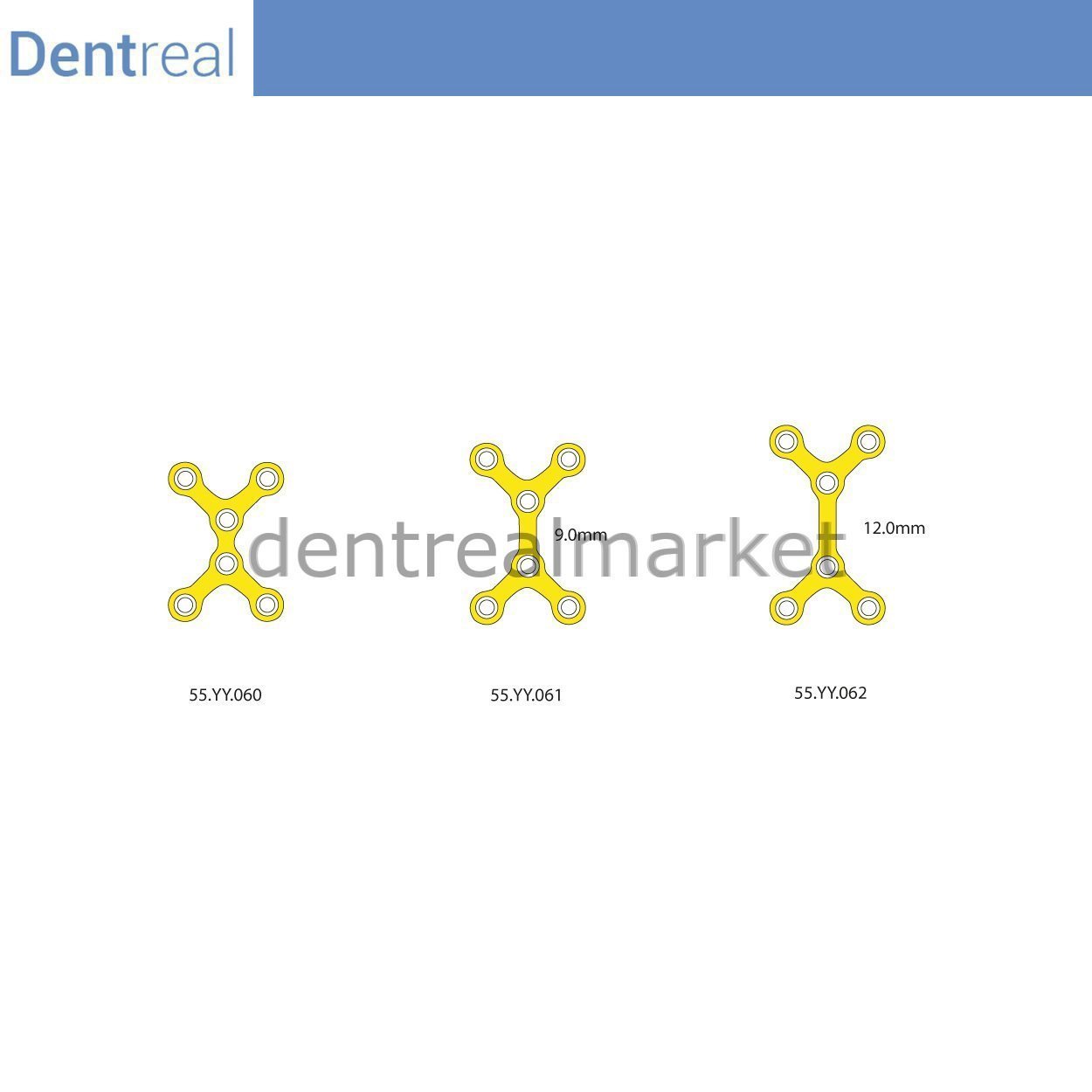 Dentreal - Titanium Maxillofacial Mini Plate Bone Plate 1 mm