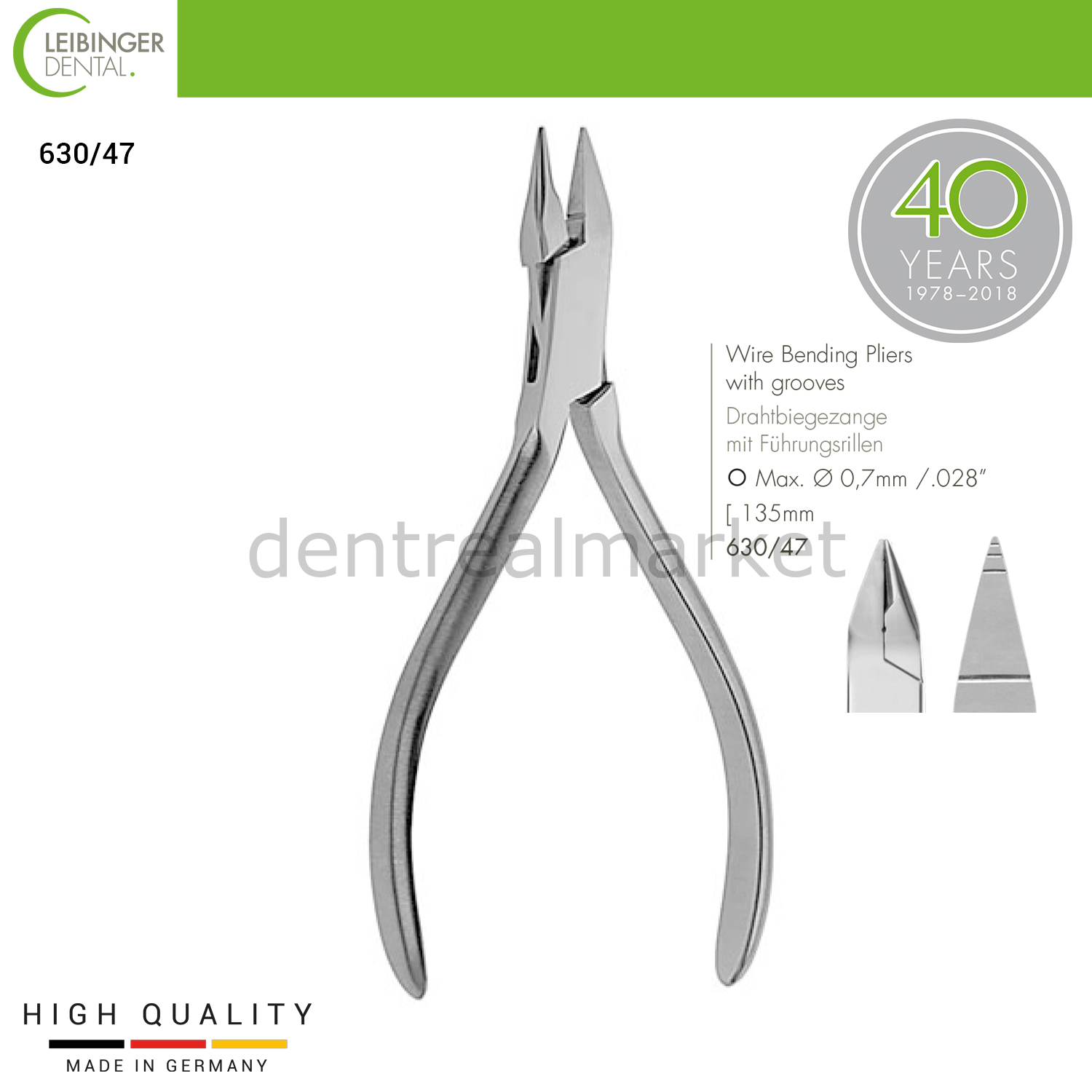 Leibinger - Wire Bending Pliers With Grooves - Corrugated Wire Bending Pliers - 135 mm