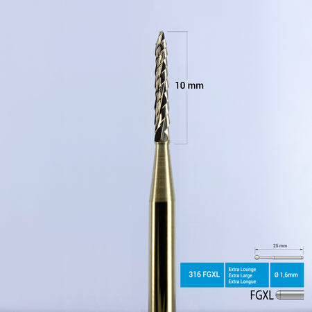 DentrealStore - Frank Dental Titanium Coated Carbide Lindemann Bone Cutter - 162A FG