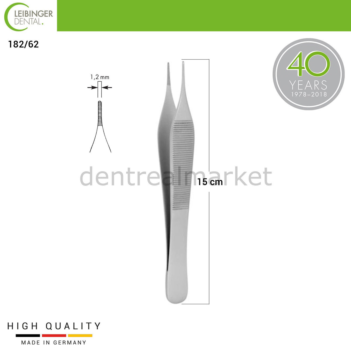 DentrealStore - Leibinger Adson Clamp - 15 cm - Dental Instruments