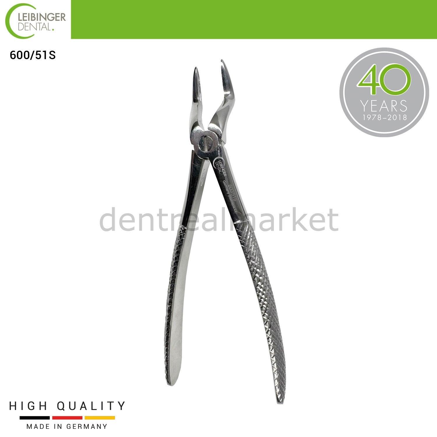 DentrealStore - Leibinger Adult Extracting Forceps 51S - Forceps for Upper Roots