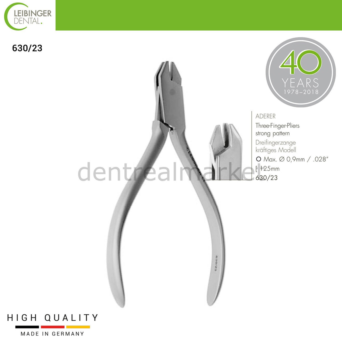 DentrealStore - Leibinger Aderer Three Finger Pliers - 3 Finger Pliers - 125 mm