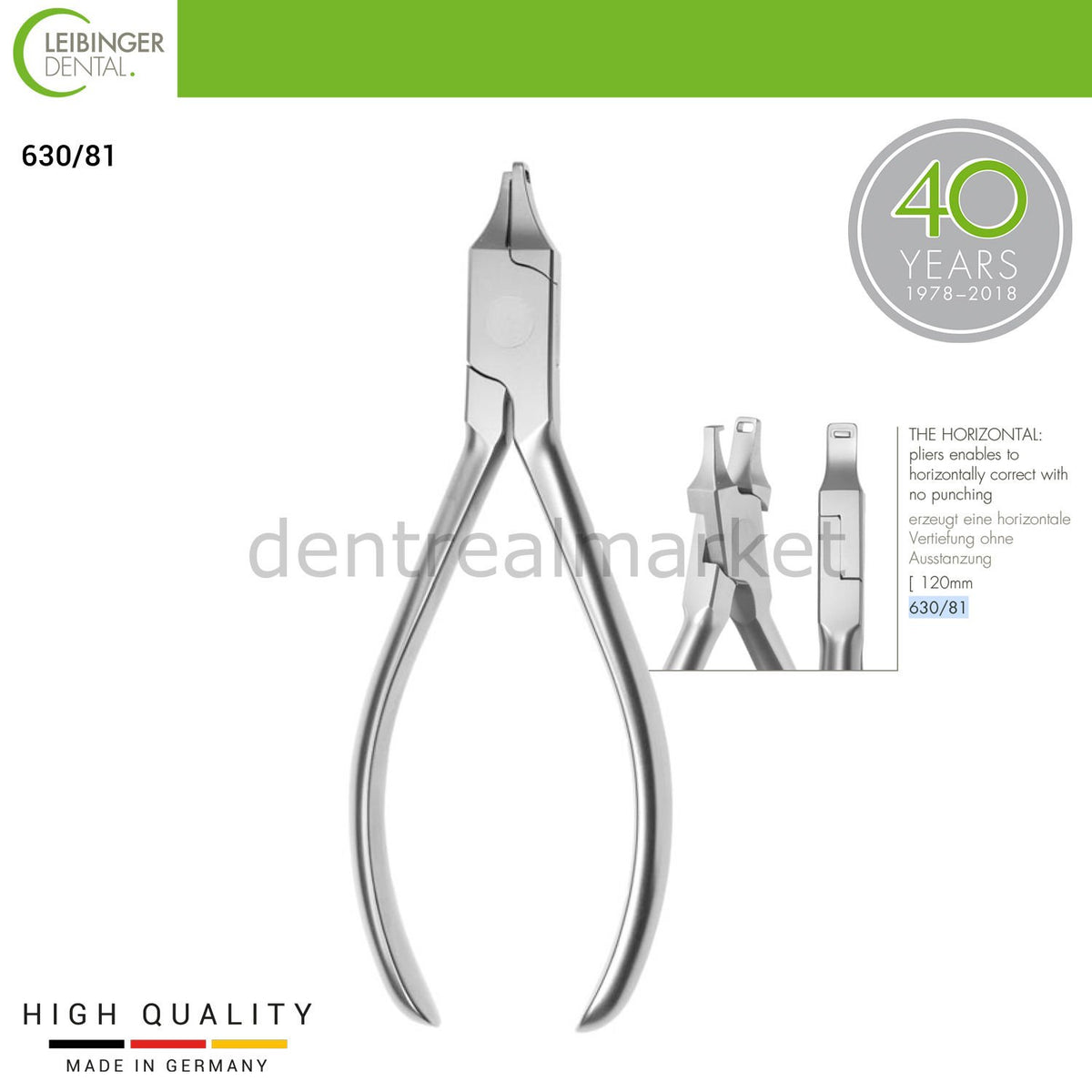 DentrealStore - Leibinger Aligner Plier Horizontal - Aligner Handpiece Horizontal - 120 mm