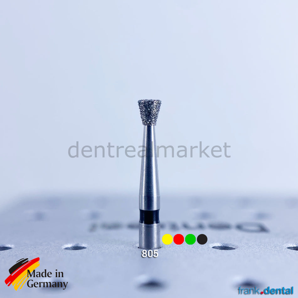 DentrealStore - Frank Dental Dental Natural Diamond Bur - 805 - Inverted Cone Dental Burs - For Turbine - 5 Pcs