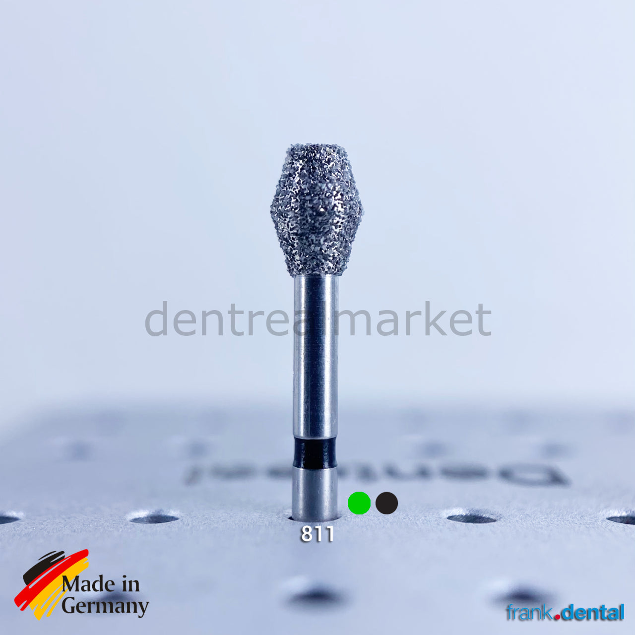 DentrealStore - Frank Dental Dental Natural Diamond Bur - 811 Barrel Dental Burs - For Turbine - 5 Pcs