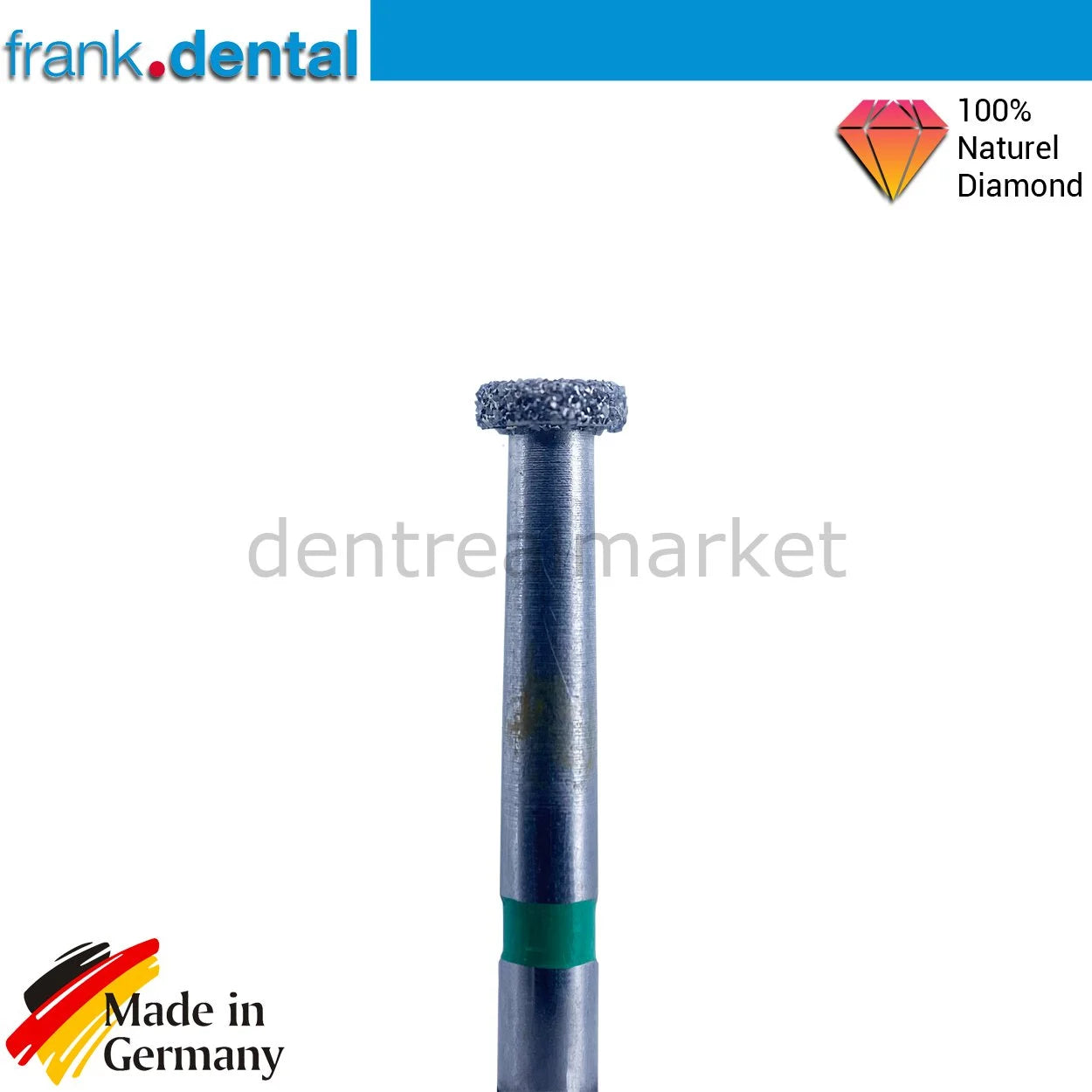 DentrealStore - Frank Dental Dental Natural Diamond Bur - 815 Wheel Dental Burs -5 Pcs - For Air Turbine