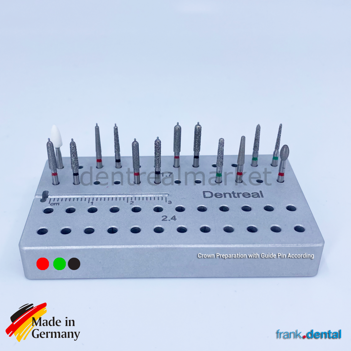 DentrealStore - Frank Dental Secure Crown Preparation Set - Dental Natural Diamond Bur